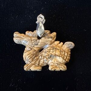 Carved Natural Stone Dragon Pendant